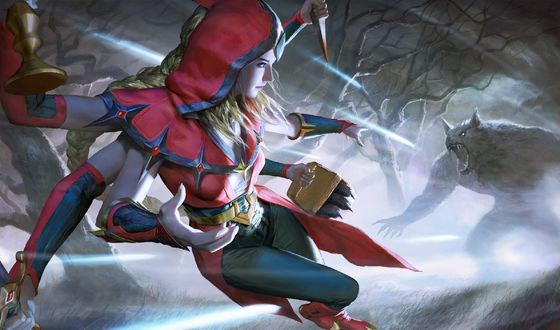 Обои на рабочий стол Девушка-маг Kahlii / Калий и монстр из игры Arena of Valor / Арена Доблести, by Zezhou Chen