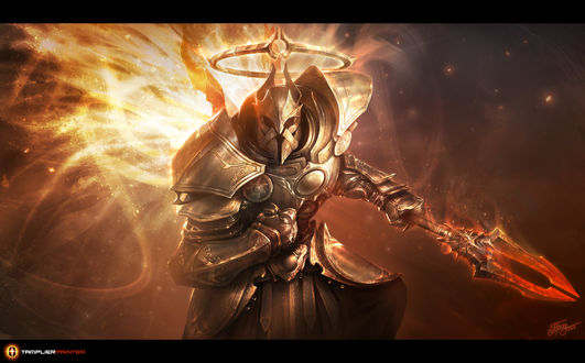 Обои на рабочий стол Рыцарь-тамплиер Imperius / Империус из игры Diablo III: Reaper of Souls / Diablo III:Жнец душ, by Dmitry Prozorov