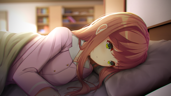 Обои на рабочий стол Monika / Моника из игры Doki Doki Literature Club, by VaygrX