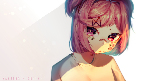 Обои на рабочий стол Natsuki / Натцки из игры Doki Doki Literature Club, by chychydapotats