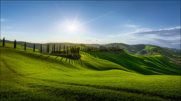Обои на рабочий стол Tuscany / Тоскана весной, Италия, by Georg Scharf