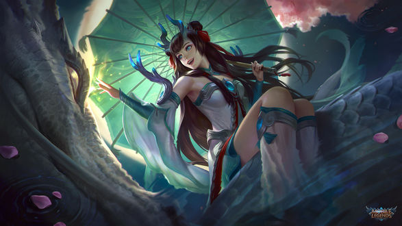 Обои на рабочий стол Повелительница драконов из игры Mobile Legends, by arc noir