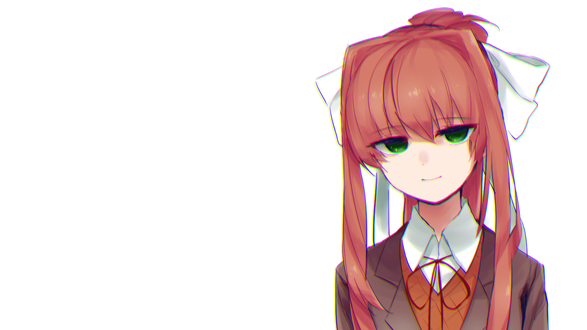 Обои на рабочий стол Monika / Моника из игры Doki Doki Literature Club, by ProJeCtAnima