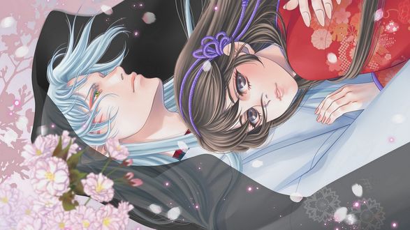 Обои на рабочий стол Демон Sesshomaru / Сесшомару и Rin / Рин из аниме InuYasha / Инуяша