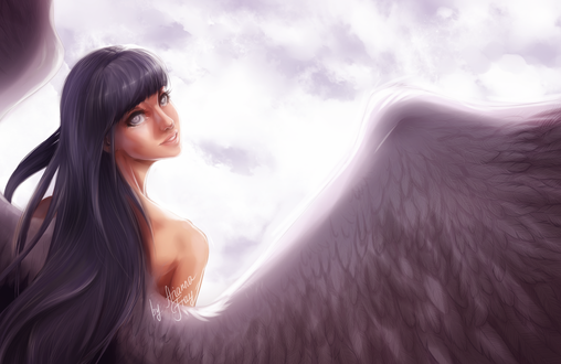 Обои на рабочий стол Hinata Hyuga / Хината Хьюга из аниме Наруто / Naruto, by AriannaFray