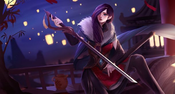 Обои на рабочий стол Fiora / Фиора из игры League of Legends / Лига Легенд, by DAHEIZHU
