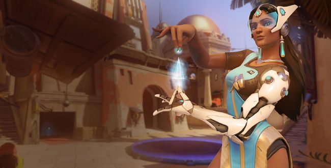 Обои на рабочий стол Symmetra, Satya Vaswani / Симметра, Сатья Васвани из игры Overwatch / Дозор, by Renaud Galand