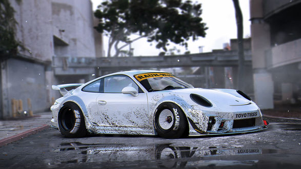 Обои на рабочий стол Авто марки Porsche 911 в стиле stance