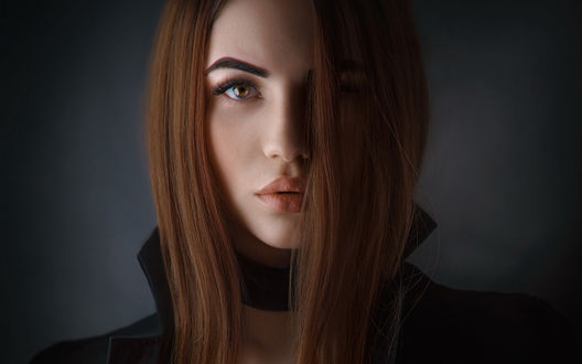 Обои на рабочий стол Модель Светлана с длинными волосами, фотограф Alexander Drobkov-Dark