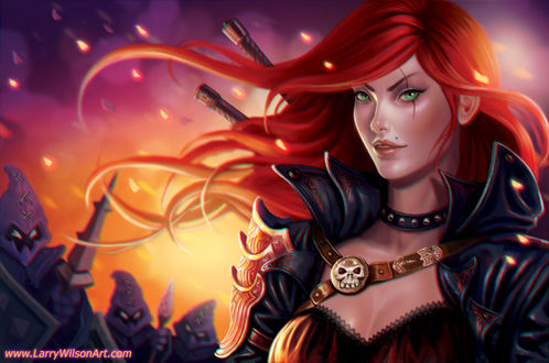 Обои на рабочий стол Katarina / Катарина из игры League of Legends / Лига Легенд, by Larry Wilson