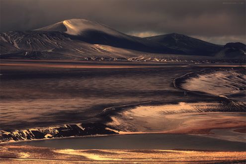 Обои на рабочий стол Черно-серая вулканическая пустыня, Iceland / Исландия, фотограф Михалюк Сергей