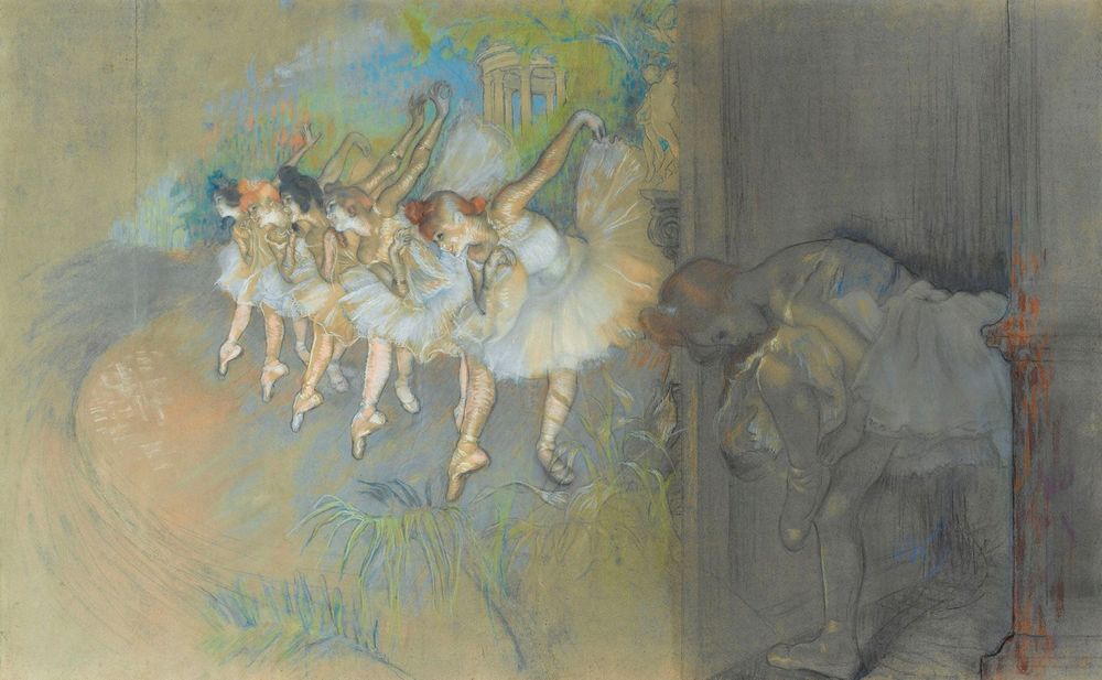 Обои для рабочего стола Балерины на сцене и за кулисами, by Louis Auguste Mathieu Legrand