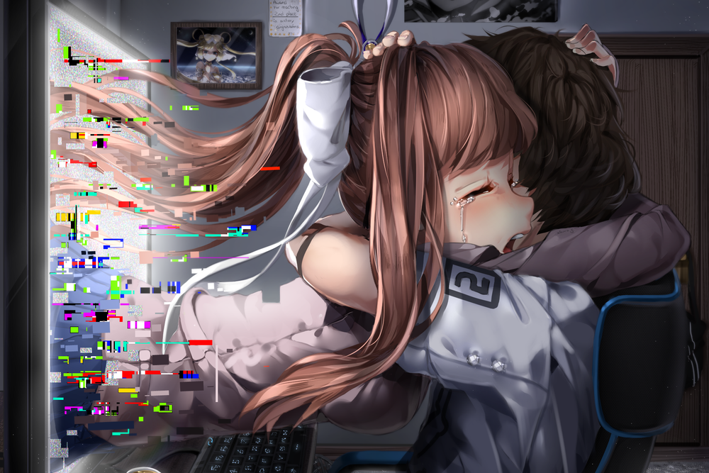 Обои для рабочего стола Monica / Моника из игры Doki Doki Literature Club, by Sasoura