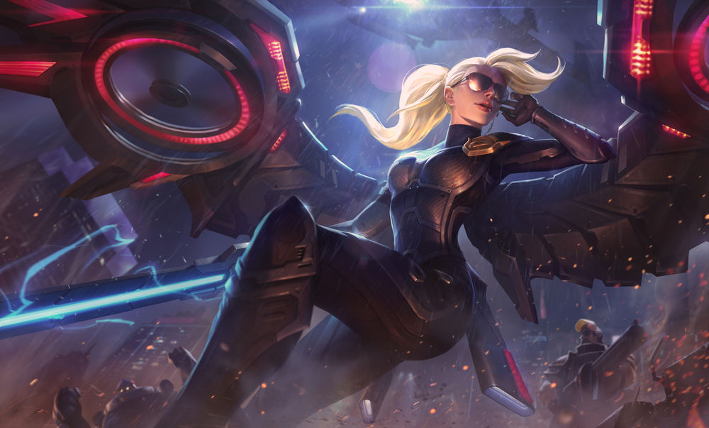 Обои для рабочего стола Kayle Riot / Кейл Riot из игры League of Legends / Лига Легенд