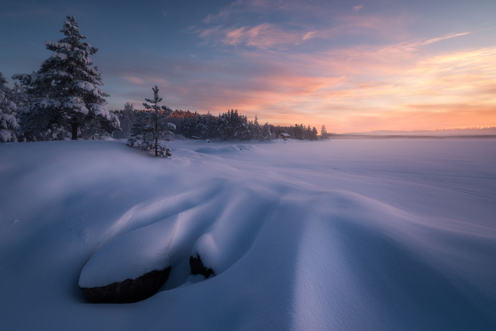 Обои для рабочего стола Зимнее утро в Ромсдалене, Норвегия / Romsdalen, Norway, by Ole Henrik Skjelstad