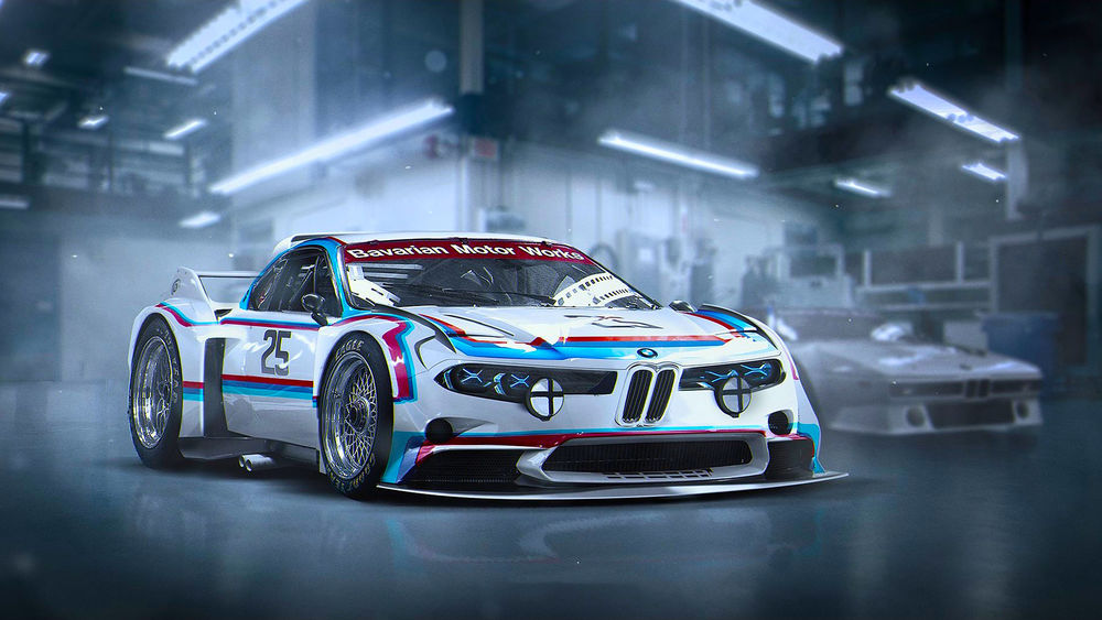 Обои для рабочего стола Концепт кар будущего BMW 3. 0 стоит в гараже