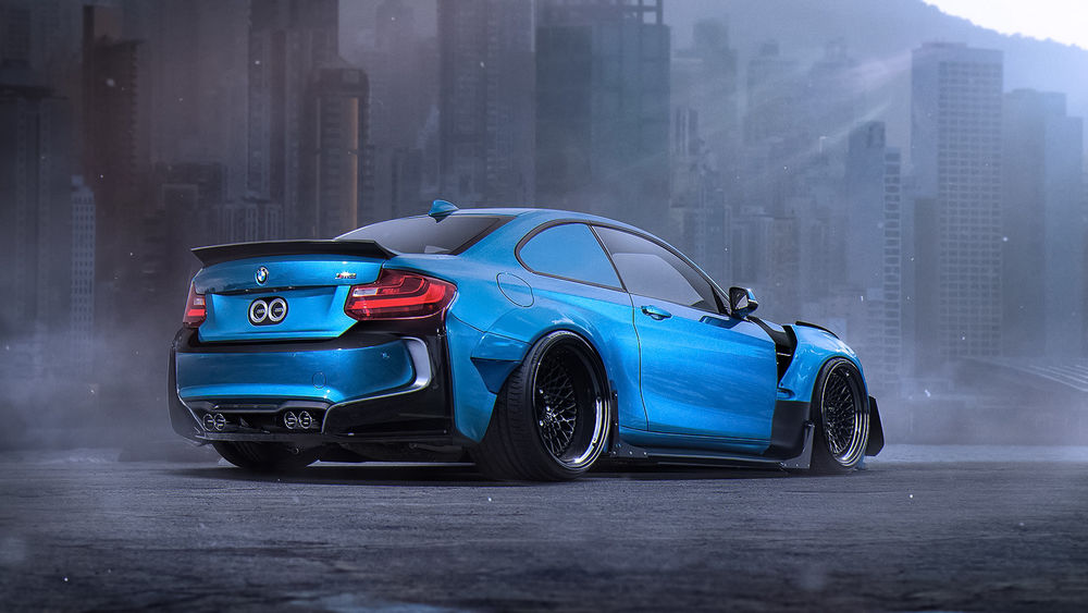 Обои для рабочего стола Безумный турбо - кит на BMW M2