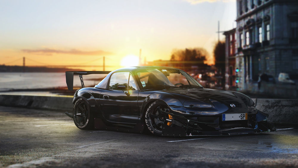 Обои для рабочего стола Авто марки Mazda MX-5 time attack в обвесе street race