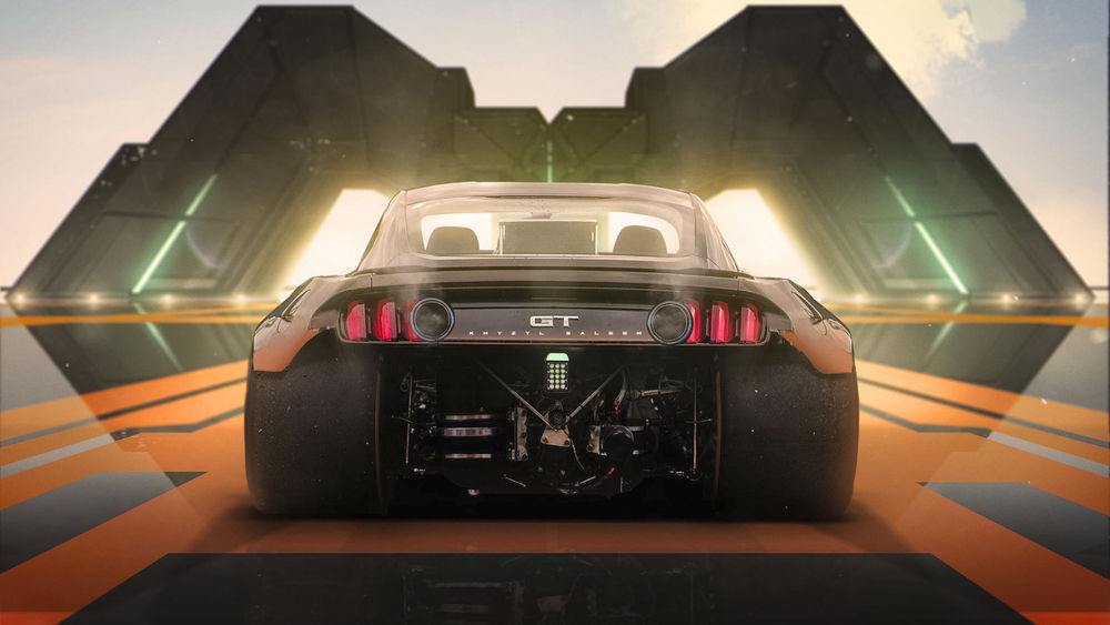 Обои для рабочего стола Драговый Ford Mustang GT Halo fore