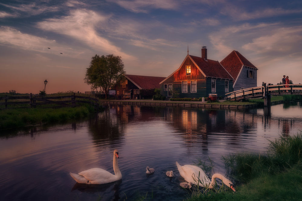 Обои для рабочего стола Zaanse Schans, Holland / Заансе Сханс, Голландия, фотограф Remo Scarfо