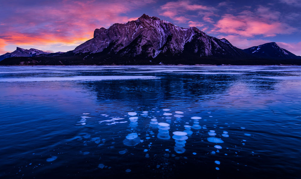 Обои для рабочего стола Abraham Lake, Alberta, Canada / озеро Авраам, Альберта, Канада, by John S