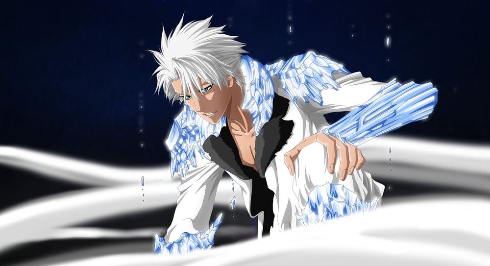 Обои для рабочего стола Тосиро Хицугая / Toushirou Hitsugaya использует магию льда из аниме Блич / Bleach, by Etausdioses