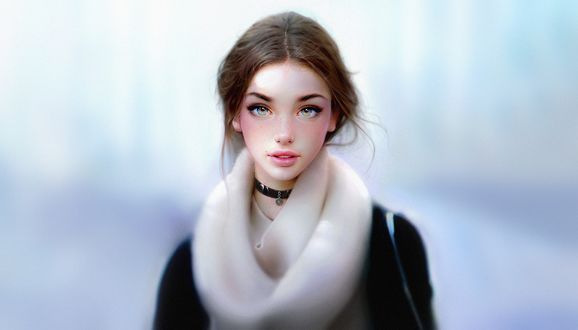 Обои на рабочий стол Портрет милой девушки, by Irakli Nadar