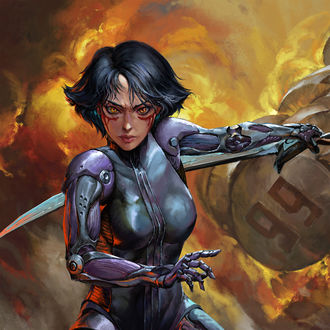 Обои на рабочий стол Alita / Алита из фильм Alita: Battle Angel / Алита: Боевой ангел, by MUMU MEI