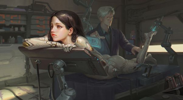 Обои на рабочий стол Alita / Алита из фильма Alita: Battle Angel / Алита: Боевой ангел, by Xiaoting Li
