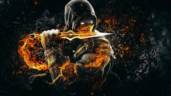Обои на рабочий стол Scorpion / Скорпион из игры Mortal Kombat