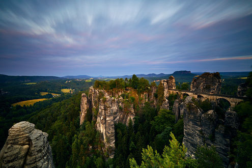 Обои на рабочий стол Крепость Bastei / Бастай в Национальном парке Саксонской Швейцарии, by generalstussner