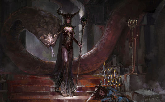 Обои на рабочий стол The queen of snake / Королева змей, by fang xinyu