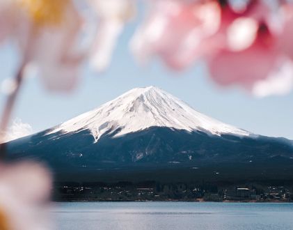 Обои на рабочий стол Вид на гору Fuji, Japan / Фудзи, Япония, by Thanai Manasathit