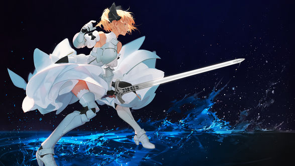 Обои на рабочий стол Saber / Сэйбер из аниме Fate / stay night / Судьба / Ночь схватки, by AssassinWarrior