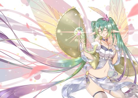 Обои на рабочий стол Vocaloid Hatsune Miku / вокалоид Хатсуне Мику в образе эльфийки