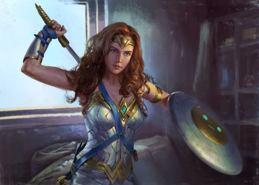 Обои для рабочего стола Diana / Диана из фильма Wonder Woman / Чудо-Женщина, by Xiaoting Li