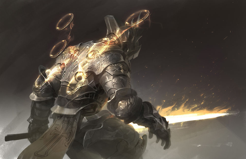 Обои для рабочего стола Ангел-воин Seraph / Серафим из игры Diablo, by Mingchen Shen