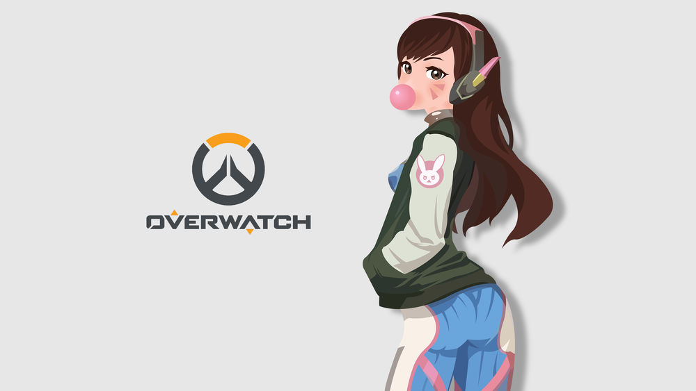 Обои для рабочего стола D. VA / Ханна Сон из игры Overwatch / Дозор, by AssassinWarrior