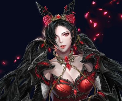 Обои на рабочий стол Девушка-маг Black rose / Черная роза, by Seolhee Choi