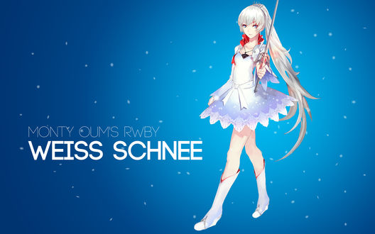 Обои на рабочий стол Weiss Schnee / Вайсс Шни из аниме RWBY / Красный, Белый, Черный, Желтый, by AssassinWarrior