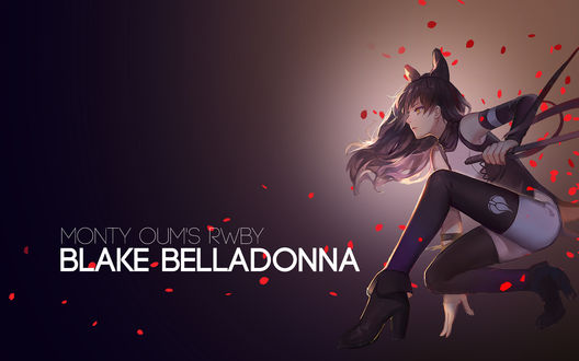 Обои на рабочий стол Blake Belladonna / Блейк Белладонна из аниме RWBY / Красный, Белый, Черный, Желтый, by AssassinWarrior