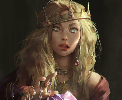 Обои на рабочий стол Девушка в короне, by Daria Rashev