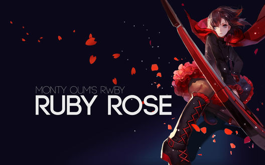 Обои на рабочий стол Ruby Rose / Руби Роуз из аниме RWBY / Красный, Белый, Черный, Желтый, by AssassinWarrior