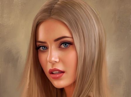 Обои на рабочий стол Девушка с длинными волосами, by Stam Quito