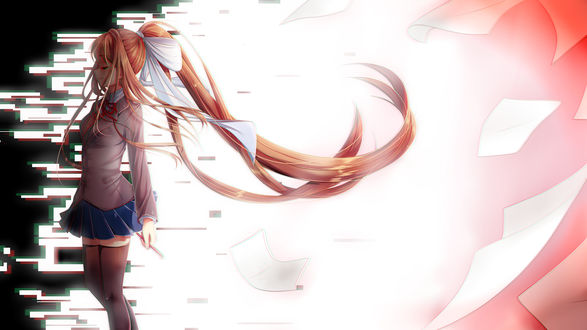 Обои на рабочий стол Monika / Моника из игры Doki Doki Literature Club, by Myu-ChanYT