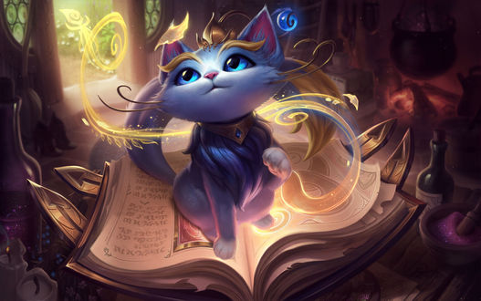 Обои на рабочий стол The Magical Cat-Yuumi / Волшебная Кошка-Юми из игры League of Legends / Лига Легенд, by JessiBeans