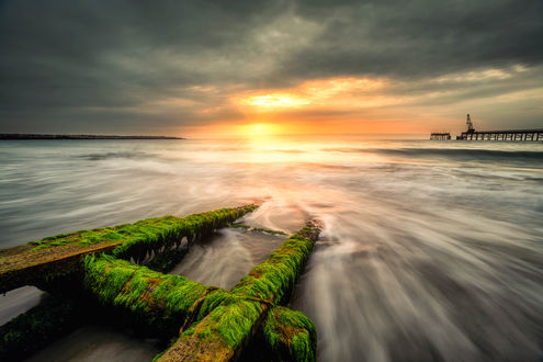 Обои на рабочий стол Закат на Black Sea, Bulgaria / Черном море, Болгария, by Georgi Donev