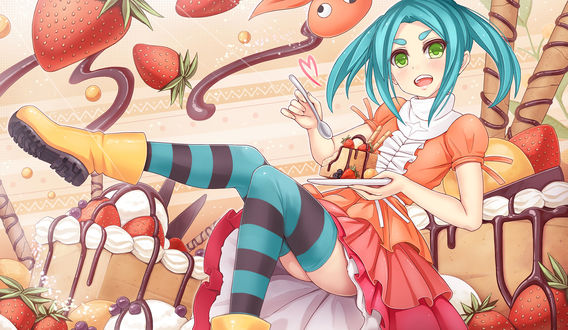 Обои на рабочий стол Yotsugi Ononoki / Ецуги Ононоки из аниме Monogatari Series: Second Season / Цикл историй: Второй сезон, by sunimu