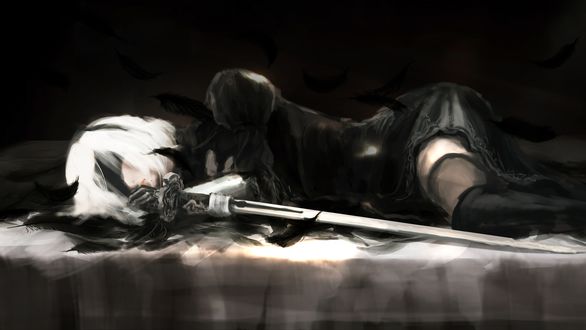 Обои на рабочий стол YoRHa No. 2 Type B из игры NieR: Automata