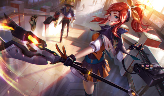 Обои на рабочий стол Lux, Lady of Luminosity / Люкс, Леди Свечения из игры League of Legends / Лига Легенд, by Chengwei Pan